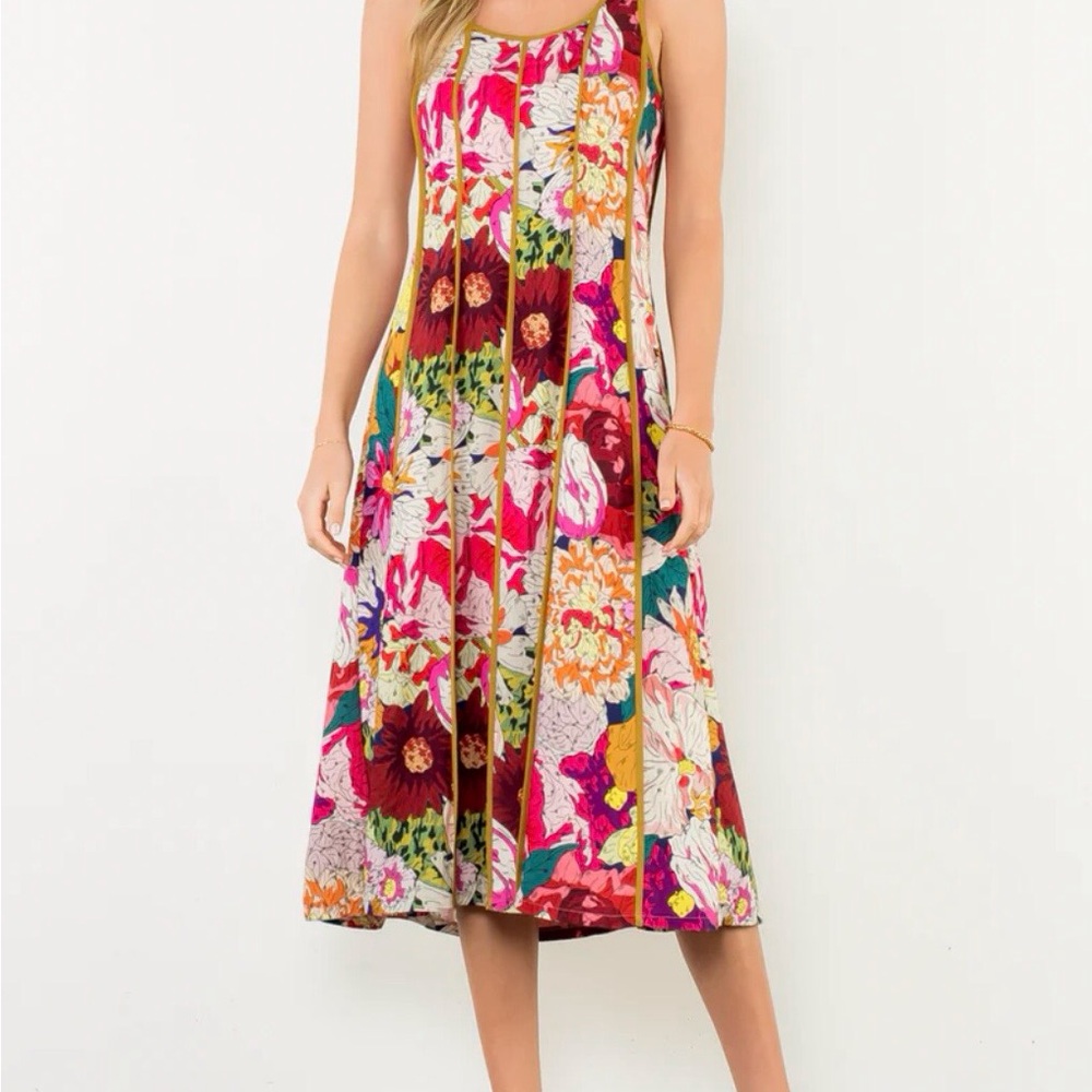 THML Colorful Floral Midi Dress
